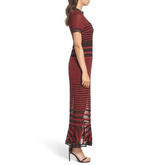 FoxieDox Cassius Maxi Dress Red Black Stripe Large - Picture 14 of 16
